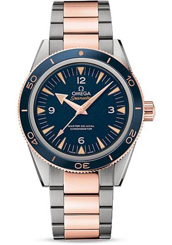 Omega Seamaster 300 Omega Master Co-Axial Watch - 41 mm Grade 5 Titanium And Sedna Gold Case - Unidirectional Sedna Gold Bezel - Blue Dial - 233.60.41.21.03.001 - Luxury Time NYC