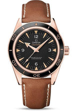 Load image into Gallery viewer, Omega Seamaster 300 Omega Master Co-Axial Watch - 41 mm Sedna Gold Case - Ceramic Bezel - Black Dial - Brown Leather Strap - 233.62.41.21.01.002 - Luxury Time NYC