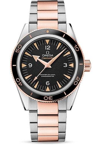 Omega Seamaster 300 Omega Master Co-Axial Watch - 41 mm Steel And Sedna Gold Case - Unidirectional Sedna Gold Bezel - Black Dial - 233.20.41.21.01.001 - Luxury Time NYC