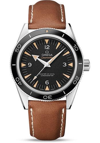 Omega Seamaster 300 Omega Master Co-Axial Watch - 41 mm Steel Case - Black Dial - Brown Leather Strap - 233.32.41.21.01.002 - Luxury Time NYC