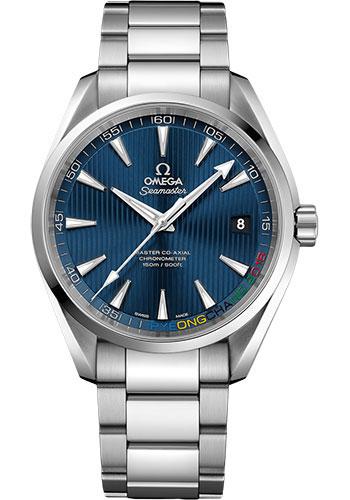 Omega Seamaster Aqua Terra 150 M Master Co-Axial Specialty Olympic Collection PyeongChang 2018 Limited Edition of 2018 Watch - 41.5 mm Steel Case - Teak Concept Blue Dial - 522.10.42.21.03.001 - Luxury Time NYC