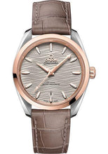 Load image into Gallery viewer, Omega Seamaster Aqua Terra 150M Co-Axial Master Chronometer Ladies Watch - 38 mm Steel And Sedna Gold Case - Waved Agate Grey Dial - Taupe-Brown Leather Strap - 220.23.38.20.06.001 - Luxury Time NYC