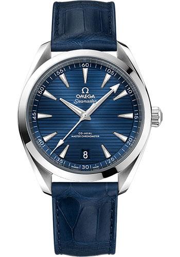Omega Seamaster Aqua Terra 150M OMEGA Co-Axial Master Chronometer - 41 mm Steel Case - Blue Dial - Blue Leather Strap - 220.13.41.21.03.003 - Luxury Time NYC