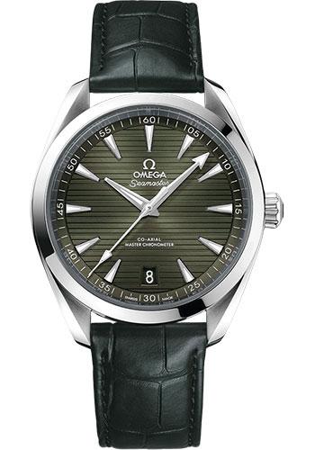 Omega Seamaster Aqua Terra 150M OMEGA Co-Axial Master Chronometer - 41 mm Steel Case - Green Dial - Green Leather Strap - 220.13.41.21.10.001 - Luxury Time NYC