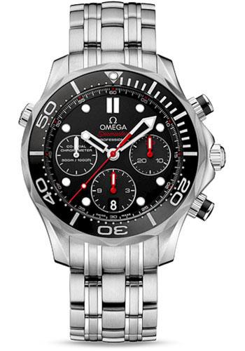 Omega Seamaster Diver 300 M Co-Axial Chronograph Watch - 41.5 mm Steel Case - Unidirectional Bezel - Black Dial - 212.30.42.50.01.001 - Luxury Time NYC