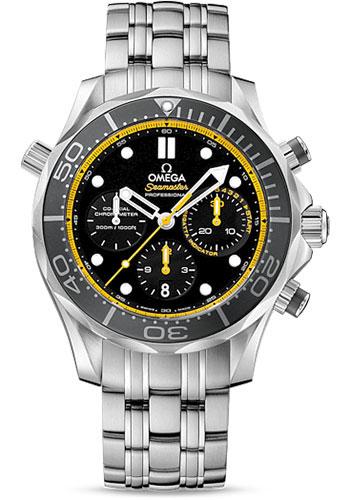 Omega Seamaster Diver 300 M Co-Axial Chronograph Watch - 44 mm Steel Case - Unidirectional Bezel - Black Dial - 212.30.44.50.01.002 - Luxury Time NYC