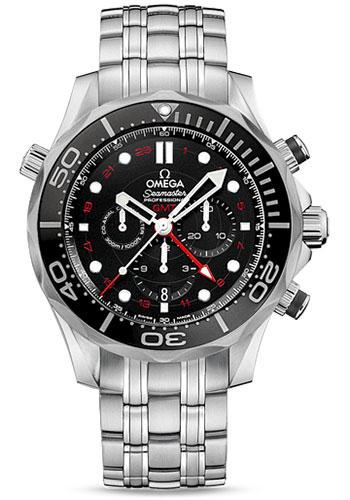 Omega Seamaster Diver 300 M Co-Axial GMT Chronograph Watch - 44 mm Steel Case - Matt Black Ceramic Bezel - Matt Black Dial - 212.30.44.52.01.001 - Luxury Time NYC