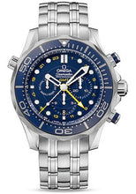 Load image into Gallery viewer, Omega Seamaster Diver 300 M Co-Axial GMT Chronograph Watch - 44 mm Steel Case - Matt Blue Ceramic Bezel - Matt Blue Dial - 212.30.44.52.03.001 - Luxury Time NYC
