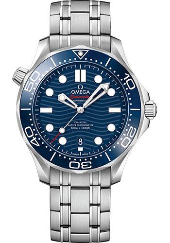 Omega Seamaster Diver 300M Co-Axial Master Chronometer Watch - 42 mm Steel Case - Blue Ceramic Dial - 210.30.42.20.03.001 - Luxury Time NYC