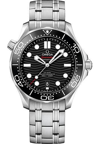 Omega Seamaster Diver 300M Co-Axial Master Chronometer Watch - 42 mm Steel Case - Unidirectional Bezel - Black Ceramic Dial - 210.30.42.20.01.001 - Luxury Time NYC