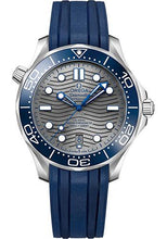 Load image into Gallery viewer, Omega Seamaster Diver 300M Co-Axial Master Chronometer Watch - 42 mm Steel Case - Unidirectional Bezel - Pvd Chrome Colour Ceramic Dial - Blue Rubber Strap - 210.32.42.20.06.001 - Luxury Time NYC