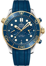 Load image into Gallery viewer, Omega Seamaster Diver 300M Omega Co-Axial Master Chronometer Chronograph - 44 mm Steel And Yellow Gold Case - Blue Dial - Blue Rubber Strap - 210.22.44.51.03.001 - Luxury Time NYC