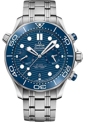 Omega Seamaster Diver 300M Omega Co-Axial Master Chronometer Chronograph - 44 mm Steel Case - Blue Dial - 210.30.44.51.03.001 - Luxury Time NYC