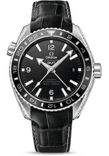 Load image into Gallery viewer, Omega Seamaster Planet Ocean 600 M Omega Co-Axial GMT Watch - 43.5 mm Platinum Case - Black Ceramic Bi-Directional Bezel - Black Dial - Black Leather Strap - 232.98.44.22.01.001 - Luxury Time NYC