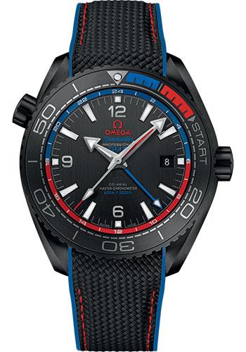 Omega Seamaster Planet Ocean 600M Co-axial Master Chronometer GMT ETNZ Deep Black Watch - 215.92.46.22.01.004 - Luxury Time NYC