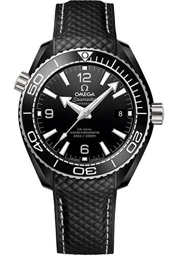 Omega Seamaster Planet Ocean 600M Co-Axial Master Chronometer Watch - 39.5 mm Black Ceramic Case - Unidirectional Bezel - Black Ceramic Dial - Quilted Black Rubber Strap - 215.92.40.20.01.001 - Luxury Time NYC