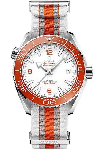 Omega Seamaster Planet Ocean 600M Omega Co-Axial Master Chronometer - 43.5 mm Steel Case - White Dial - Grey And White Polyamide Nato Strap - 215.32.44.21.04.001 - Luxury Time NYC