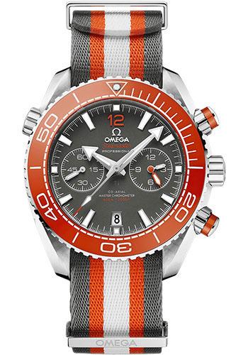 Omega Seamaster Planet Ocean 600M Omega Co-Axial Master Chronometer Chronograph - 45.5 mm Steel Case - Ceramised Titanium Dial - Grey And White Polyamide Nato Strap - 215.32.46.51.99.001 - Luxury Time NYC