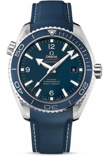 Omega Seamaster Planet Ocean Big Size Watch - 45.5 mm Titanium Liquidmetal Case - Blue Unidirectional Bezel - Blue Dial - Blue Rubber Strap - 232.92.46.21.03.001 - Luxury Time NYC