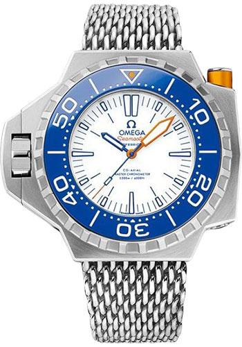 Omega Seamaster Ploprof 1200M Co-Axial Master Chronometer Watch - 55 x 48 mm Titanium Case - Bi-Directional Bezel - White Dial - An Additional Electric Blue Rubber Strap - 227.90.55.21.04.001 - Luxury Time NYC