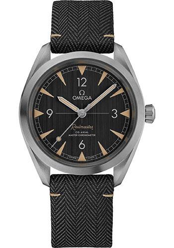 Omega Seamaster Railmaster Omega Co-Axial Master Chronometer Watch - 40 mm Steel Case - Vertically Brushed Black Dial - Two-Tone Grey Coated Nylon Fabric Strap - 220.12.40.20.01.001 - Luxury Time NYC