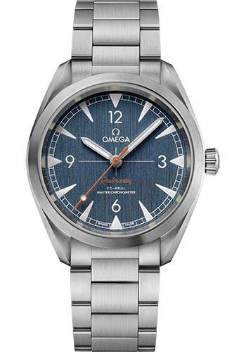 Omega Seamaster Railmaster Omega Co-Axial Master Chronometer Watch - 40 mm Steel Case - Vertically Brushed Blue Jeans Dial - 220.10.40.20.03.001 - Luxury Time NYC