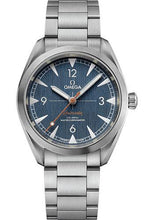 Load image into Gallery viewer, Omega Seamaster Railmaster Omega Co-Axial Master Chronometer Watch - 40 mm Steel Case - Vertically Brushed Blue Jeans Dial - 220.10.40.20.03.001 - Luxury Time NYC