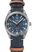 Load image into Gallery viewer, Omega Seamaster Railmaster Omega Co-Axial Master Chronometer Watch - 40 mm Steel Case - Vertically Brushed Blue Jeans Dial - Blue Denim And Leather Nato Strap - 220.12.40.20.03.001 - Luxury Time NYC