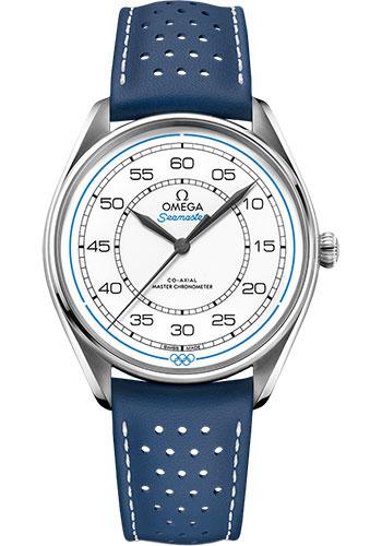 Omega Specialities Olympic Official Timekeeper Limited Edition Set - 39.5 mm Steel Case - White Dial - Blue Micro-Perforated Leather Strap Limited Edition of 100 - 522.32.40.20.04.001 - Luxury Time NYC