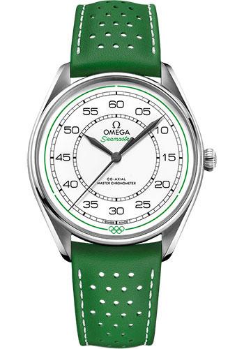 Omega Specialities Olympic Official Timekeeper Limited Edition Set - 39.5 mm Steel Case - White Dial - Green Micro-Perforated Leather Strap Limited Edition of 100 - 522.32.40.20.04.005 - Luxury Time NYC
