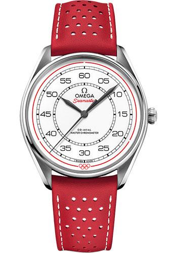 Omega Specialities Olympic Official Timekeeper Limited Edition Set - 39.5 mm Steel Case - White Dial - Red Micro-Perforated Leather Strap Limited Edition of 100 - 522.32.40.20.04.004 - Luxury Time NYC