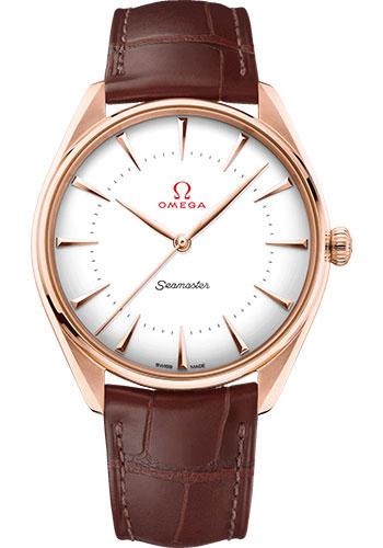 Omega Specialities Olympic Official Timekeeper Watch - 39.5 mm Sedna Gold Case - Eggshell White Enamel Dial - Leather Strap - 522.53.40.20.04.003 - Luxury Time NYC