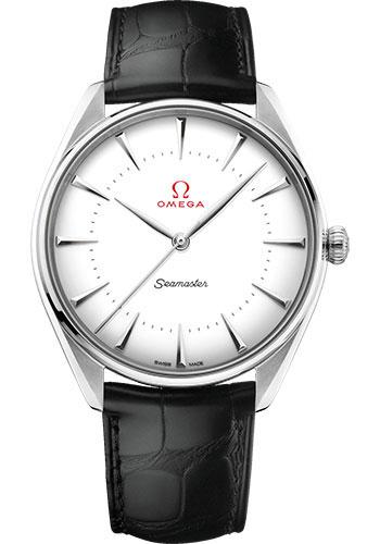 Omega Specialities Olympic Official Timekeeper Watch - 39.5 mm White Gold Case - Eggshell White Enamel Dial - Leather Strap - 522.53.40.20.04.002 - Luxury Time NYC