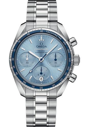 Omega Speedmaster 38 Co-Axial Chronograph Watch - 38 mm Steel Case - Blue Dial - 324.30.38.50.03.001 - Luxury Time NYC