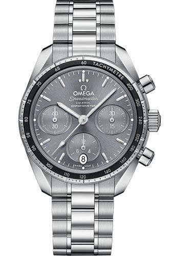 Omega Speedmaster 38 Co-Axial Chronograph Watch - 38 mm Steel Case - Grey Dial - 324.30.38.50.06.001 - Luxury Time NYC