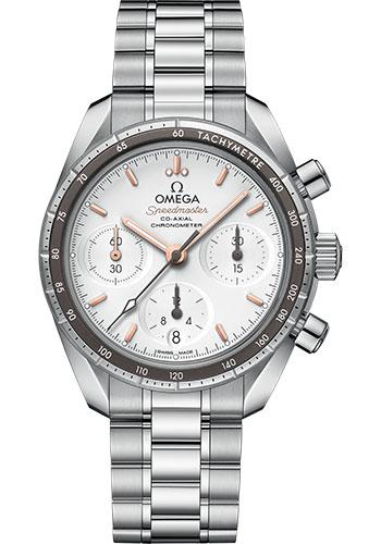 Omega Speedmaster 38 Co-Axial Chronograph Watch - 38 mm Steel Case - Silvery Dial - 324.30.38.50.02.001 - Luxury Time NYC