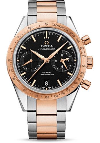 Omega Speedmaster '57 Co-Axial Chronograph Watch - 41.5 mm Steel And Red Gold Case - Black Dial - Steel Bracelet - 331.20.42.51.01.002 - Luxury Time NYC