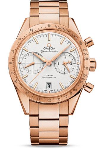 Omega Speedmaster '57 Omega Co-Axial Chronograph Watch - 41.5 mm Red Gold Case - Brushed Bezel - Silver Dial - 331.50.42.51.02.002 - Luxury Time NYC