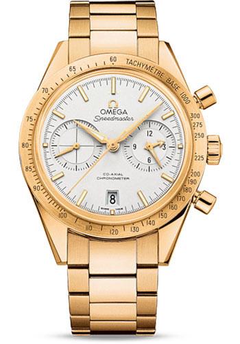 Omega Speedmaster '57 Omega Co-Axial Chronograph Watch - 41.5 mm Yellow Gold Case - Brushed Bezel - Silver Dial - 331.50.42.51.02.001 - Luxury Time NYC