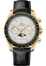 Load image into Gallery viewer, Omega Speedmaster Moonphase Master Chronometer Chronograph Watch - 44.25 mm Yellow Gold Case - Silvery Diamond Dial - Black Leather Strap - 304.63.44.52.02.001 - Luxury Time NYC