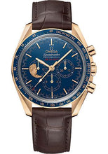 Load image into Gallery viewer, Omega Speedmaster Moonwatch Apollo XVII Anniversary Limited Series Limited Edition of 272 Watch - 42 mm Yellow Gold Case - Polished Blue Ceramic Bezel - Blue Ceramic Dial - Brown Leather Strap - 311.63.42.30.03.001 - Luxury Time NYC