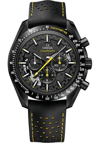 Omega Speedmaster Moonwatch Chronograph "Dark Side of the Moon" Apollo 8 - 44.25 mm Black Ceramic Case - Black Dial - Perforated Black Leather Strap - 311.92.44.30.01.001 - Luxury Time NYC