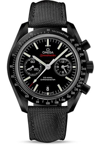 Omega Speedmaster Moonwatch Co-Axial Chronograph Dark Side of the Moon Watch - 44.25 mm Black Ceramic Case - Black Zirconium Oxide Ceramic Dial - Black Coated Nylon Fabric Strap - 311.92.44.51.01.003 - Luxury Time NYC