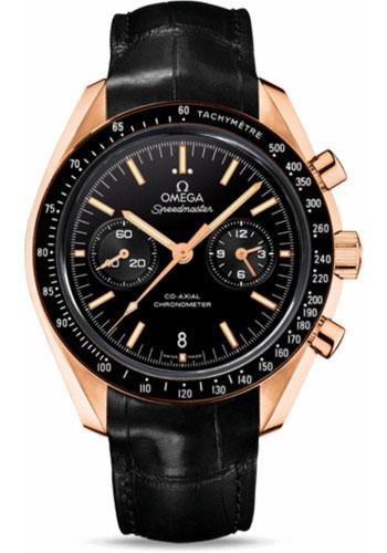 Omega Speedmaster Moonwatch Co-Axial Chronograph Watch - 44.25 mm Orange Gold Case - Tachymeter Bezel - Black Dial - Black Leather Strap - 311.63.44.51.01.001 - Luxury Time NYC