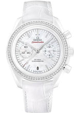 Load image into Gallery viewer, Omega Speedmaster Moonwatch Co-Axial Chronograph White Side of the Moon Watch - 44.25 mm White Ceramic Case - Diamond-Set Ceramic Bezel - Mother-Of-Pearl Dial - White Leather Strap - 311.98.44.51.55.001 - Luxury Time NYC