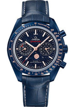 Load image into Gallery viewer, Omega Speedmaster Moonwatch Co-Axial Master Chronometer Moonphase Chronograph Blue Side Of The Moon Watch - 44.25 mm Blue Ceramic Case - Blue Aventurine Glass Dial - Blue Leather Strap - 304.93.44.52.03.002 - Luxury Time NYC
