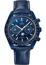 Load image into Gallery viewer, Omega Speedmaster Moonwatch Co-Axial Master Chronometer Moonphase Chronograph Blue Side Of The Moon Watch - 44.25 mm Blue Ceramic Case - Blue Ceramic Dial - Blue Leather Strap - 304.93.44.52.03.001 - Luxury Time NYC