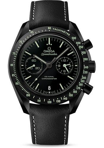 Omega Speedmaster Moonwatch Omega Co-Axial Chronograph Watch - 44.25 mm Black Ceramic Case - Black Dial - Black Leather Strap - 311.92.44.51.01.004 - Luxury Time NYC