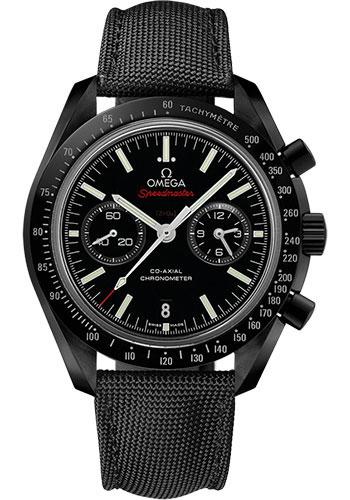 Omega Speedmaster Moonwatch Omega Co-Axial Chronograph Watch - 44.25 mm Black Ceramic Case - Brushed Ceramic Bezel - Black Dial - Black Coated Nylon Fabric Strap - 311.92.44.51.01.007 - Luxury Time NYC