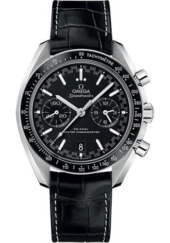 Omega Speedmaster Racing Co-Axial Master Chronograph Watch - 44.25 mm Steel Case - Black Ceramic Bezel - Black Dial - Black Leather Strap - 329.33.44.51.01.001 - Luxury Time NYC